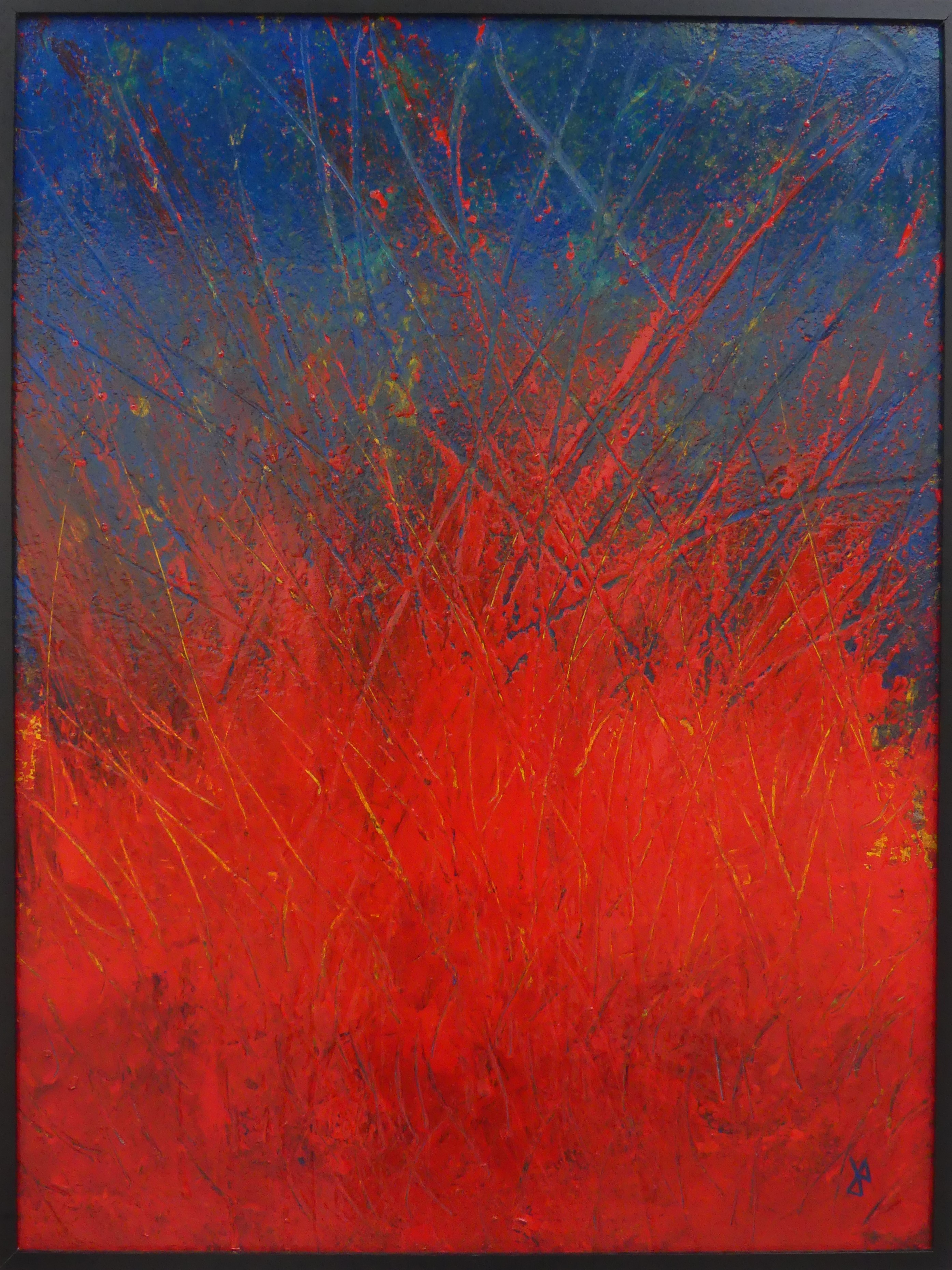 les herbes rouges   peinture sur tôle d'acier 60x80